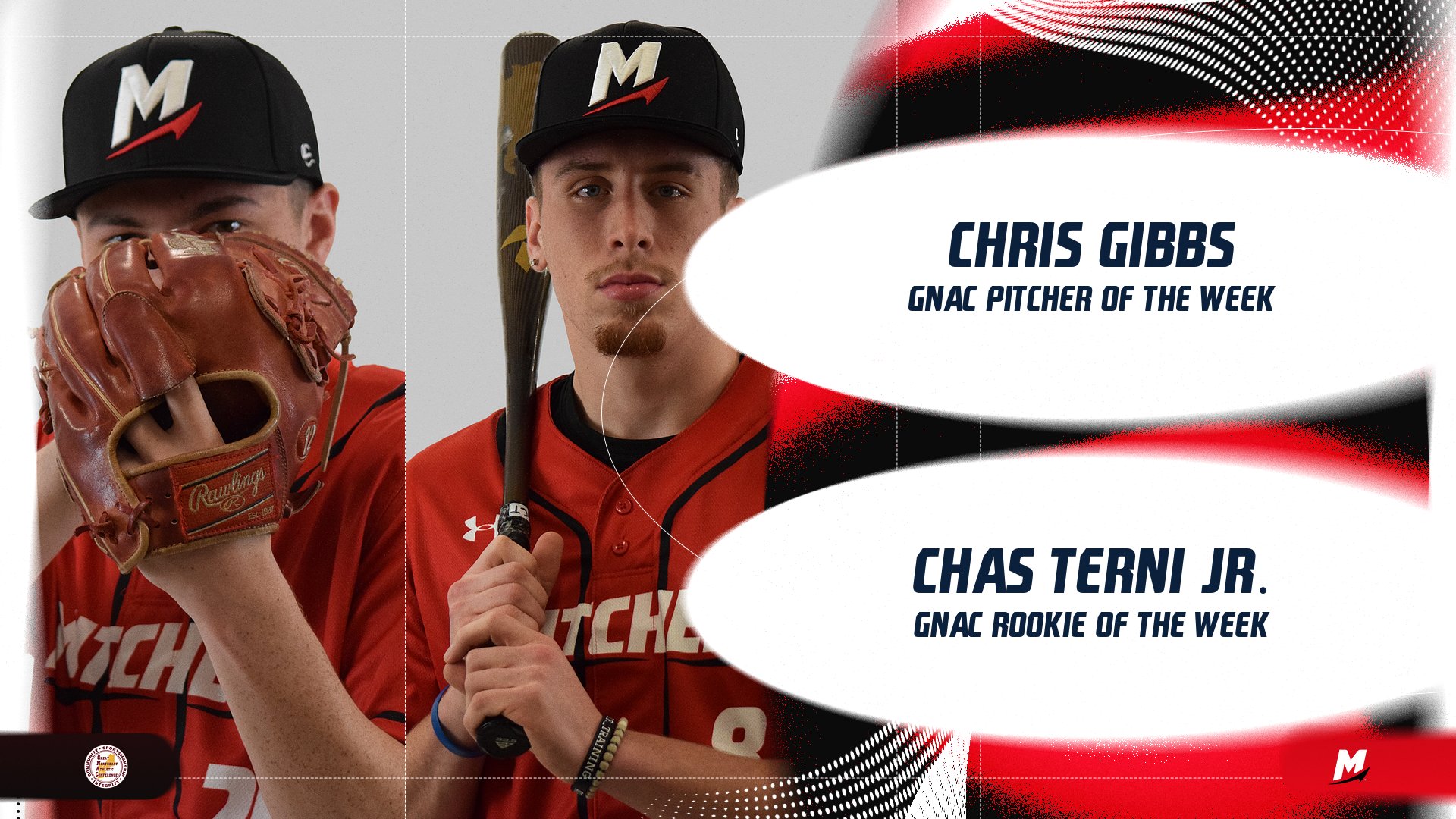 Gibbs & Terni Earn GNAC Weekly Baseball Honors