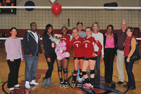 Volleyball Earns First NECC Win vs. Lesley