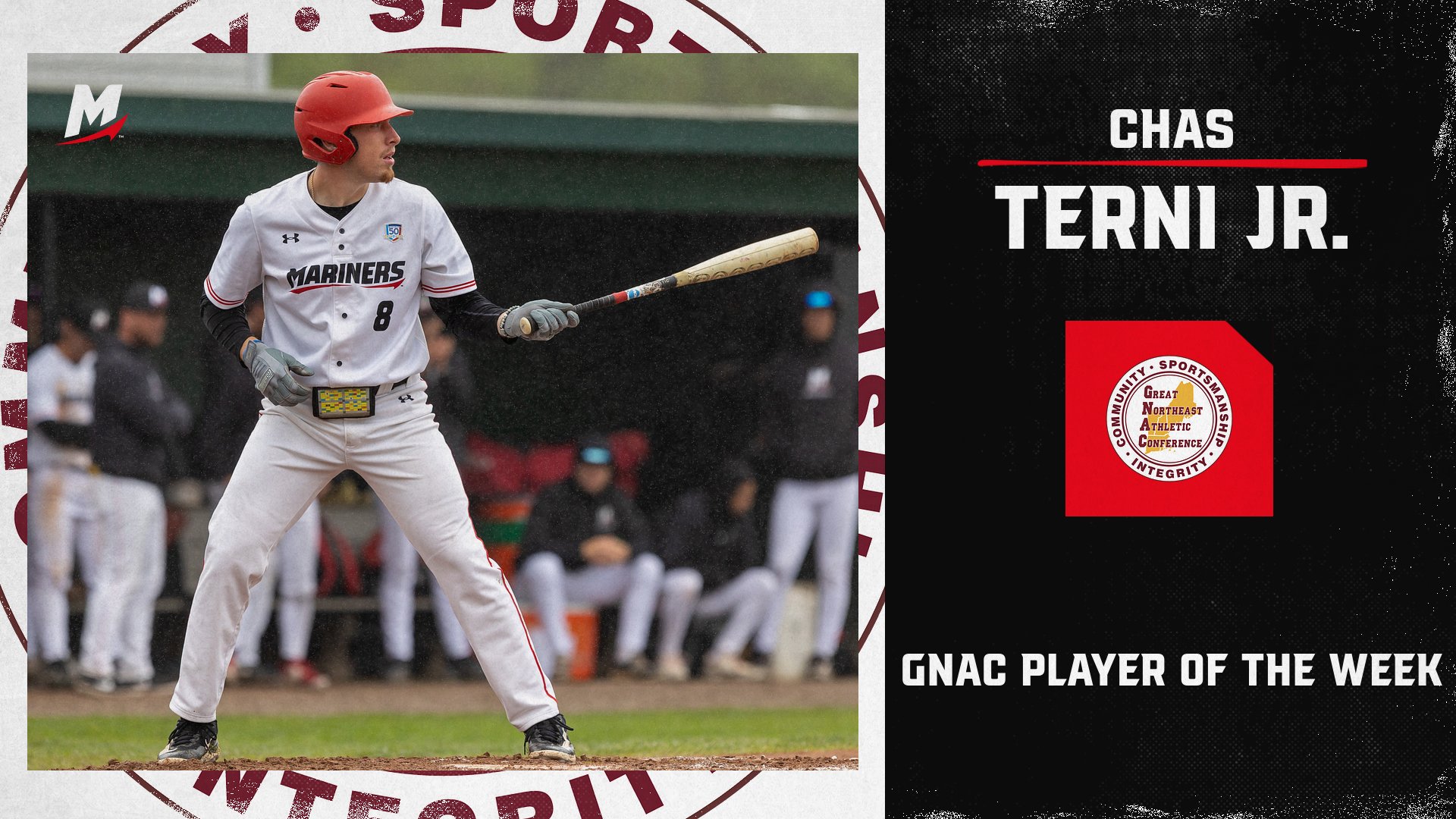 Terni Jr. Named GNAC Baseball Player of the Week