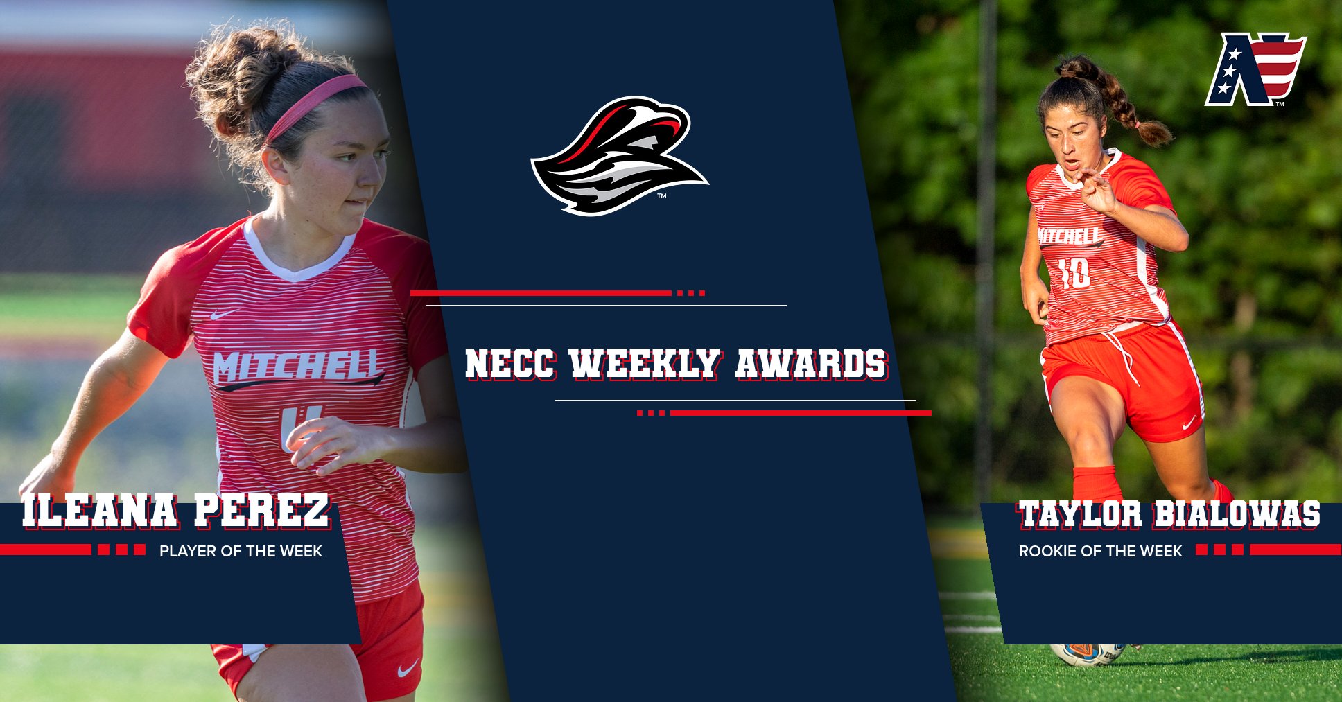 Women's Soccer Sweep Weekly NECC Awards