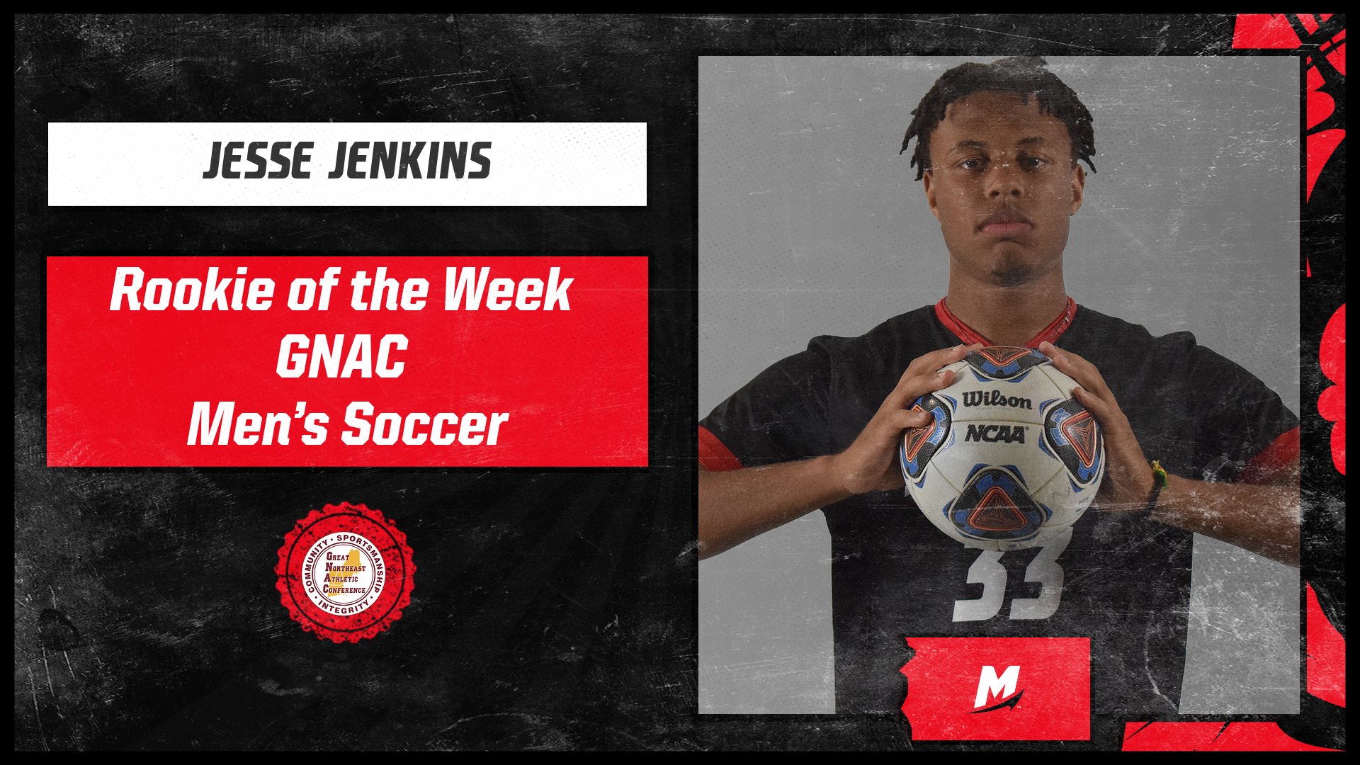 Jenkins Named GNAC Men&rsquo;s Soccer Rookie of the Week