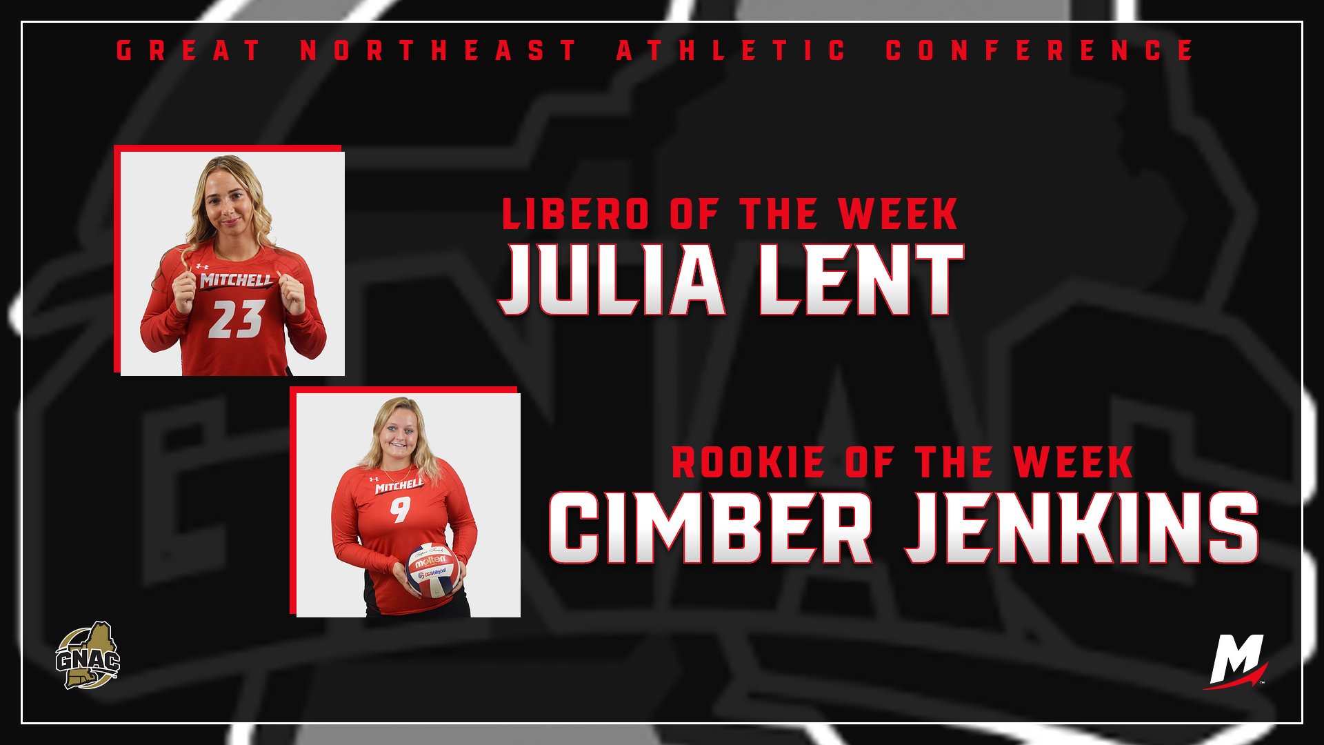 Women's Volleyball Duo Claim Weekly GNAC Honors